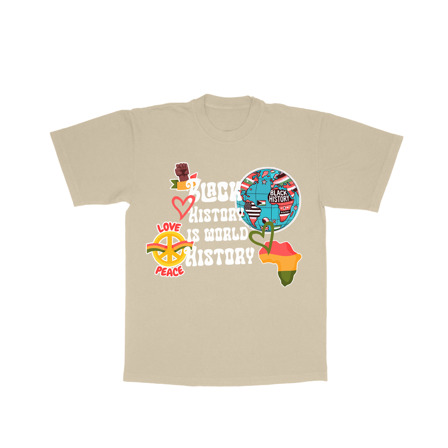KIDS WORLD HISTORY TEE-TAN